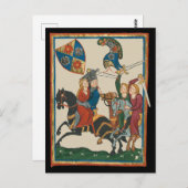 ダンセル・イン・苦悩、14世紀の中世アート ポストカード (正面/裏面)