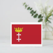 ダンチヒ – グダンスク国旗 ポストカード (スタンド正面)