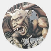 ダンテのインフェルノスポックハウスデーモンステッカー ラウンドシール (正面)