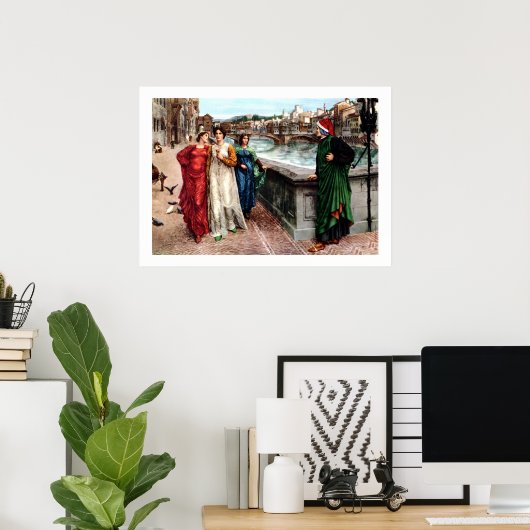 ダンテはフィレンツェ・アート素晴らしのビートレ絵画スに出会う ポスター (ホームオフィス)