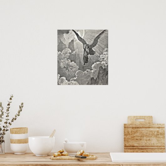 ダンテズディバイン喜劇イラストレーションイーグル版木、銅版、版画 ポスター (キッチン)