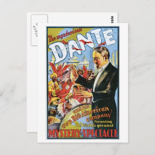 ダンテ神秘的な魔術師ヴィンテージ魔法法 ポストカード (正面/裏面)
