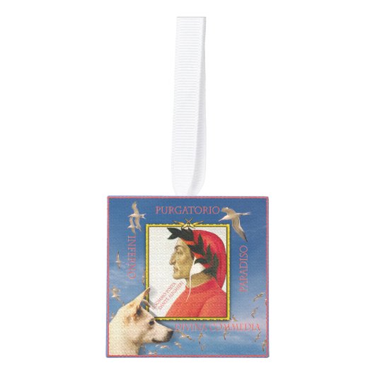 ダンテ・アリギエリとのポーズ キューブオーナメント (正面)