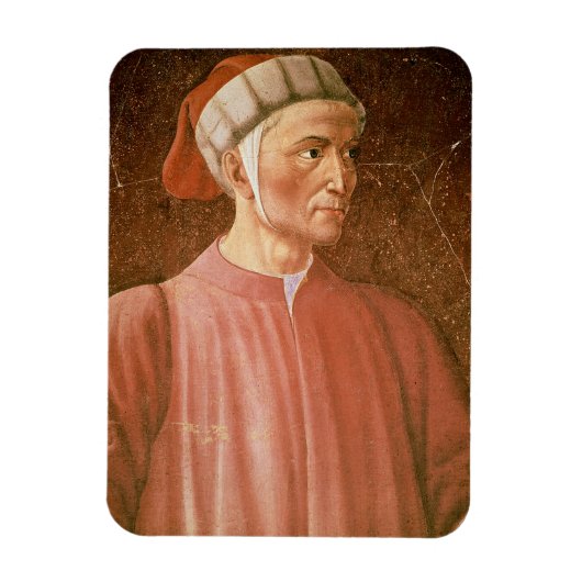 ダンテ・アリギエリ(1265-1321)彼のバストの詳細,fr マグネット (縦)