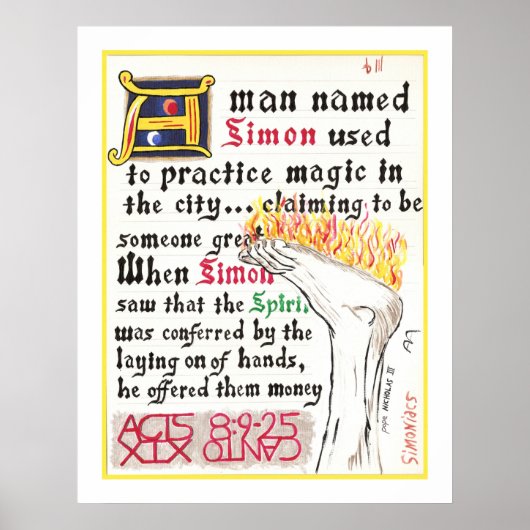 ダンテ・インフェルノ・カントーXIXプリント ポスター (正面)