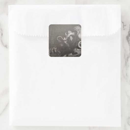 ダンテ&ヴァージルはミノスと彼のしっぽと出会う-インフェルノ スクエアシール (バッグ)