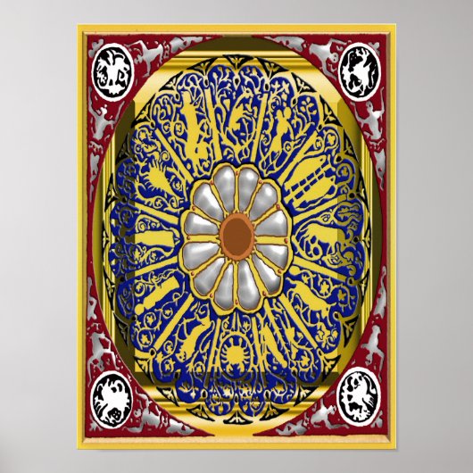 ダンテ〔占星術の〕十二宮図 ポスター (正面)