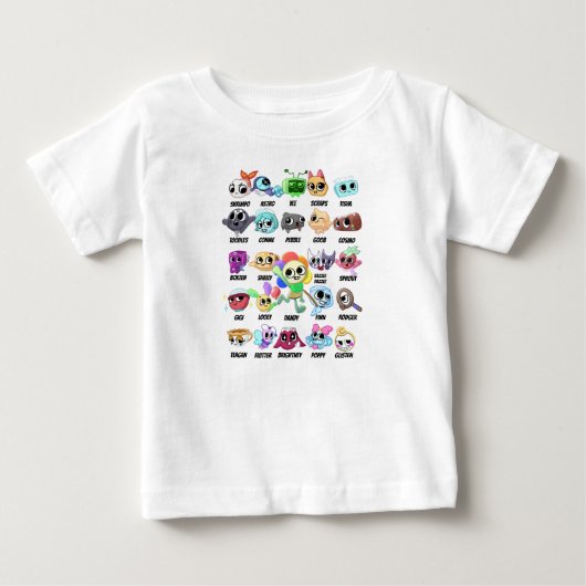 ダンディの世界トゥーンズのキャラクター ベビーTシャツ (正面)