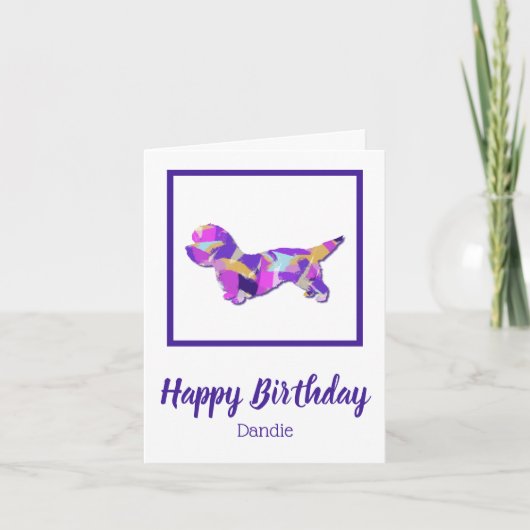 ダンディディディディンモントドグシルエットキュートPPY&B誕生日 カード (正面)