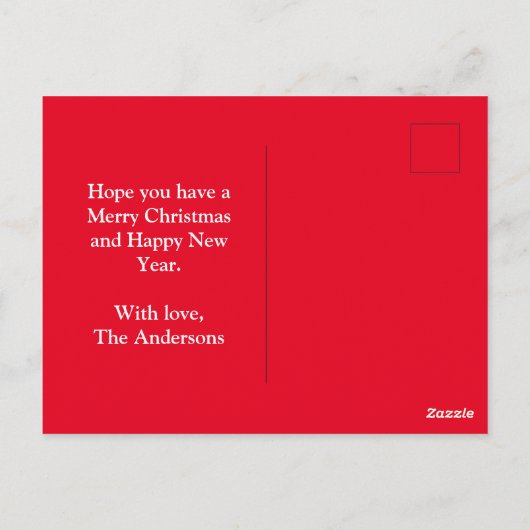 ダンディディディディンモントドグシルエットレッドメリークリスマス ポストカード (裏面)