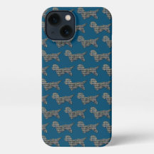 ダンディディディディンモントドッグキュートシルエットグリッドブルー