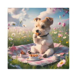 ダンディディディンモントテリアをピクニックに メタルプリント