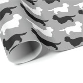 ダンディディディンモントテリアシルエット模様 ラッピングペーパー (ロールコーナー)