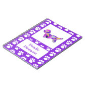 ダンディディディンモントテリアドッグシルエットパープルPY&B ノートブック (左側)