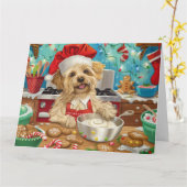 ダンディディディンモントテリアホリデーベーキング:クリスマス カード (黄色い花)