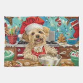 ダンディディディンモントテリアホリデーベーキング:クリスマス キッチンタオル (横)
