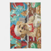 ダンディディディンモントテリアホリデーベーキング:クリスマス キッチンタオル (縦)