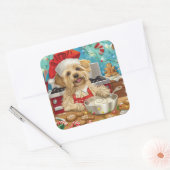 ダンディディディンモントテリアホリデーベーキング：クリスマス スクエアシール (封筒)