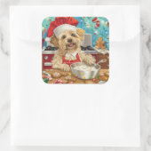 ダンディディディンモントテリアホリデーベーキング:クリスマス スクエアシール (バッグ)