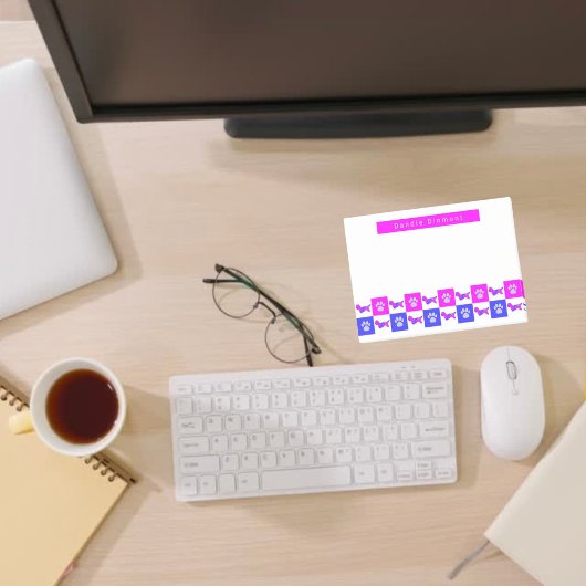 ダンディディディンモントテリアードッグ&ポーホットピンク&ブルー ポストイット