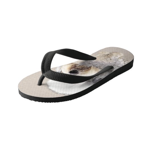 ダンディディディンモント絵画テリアのオリジナルドッグアート キッズビーチサンダル (アングル)