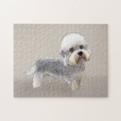 ダンディディディンモント絵画テリアのオリジナルドッグアート ジグソーパズル (横)