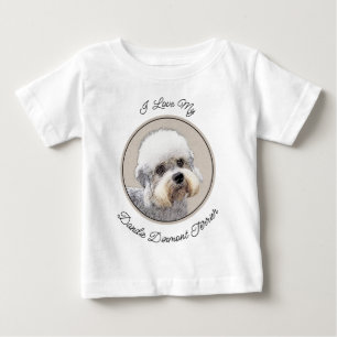 ダンディディディンモント絵画テリアのオリジナルドッグアート ベビーTシャツ