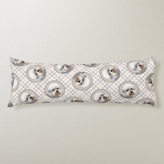 ダンディディディンモント絵画テリアのオリジナルドッグアート ボディピロー (正面)