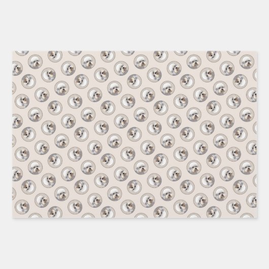 ダンディディディンモント絵画テリアのオリジナルドッグアート ラッピングペーパーシート (正面)