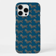 ダンディディンモント犬のかわいいシルエットグリッド ブルー