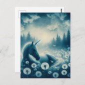 ダンディリオンで眠るユニコーン ポストカード (正面/裏面)