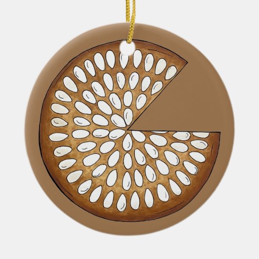 ダンディーケーキスコットランドスコットランドフードフルーツケーキ セラミックオーナメント (正面)