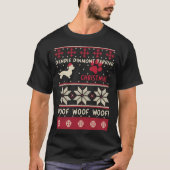 ダンディーディンモントテリアクリスマスセーおもしろいターGif Tシャツ (正面)