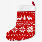 ダンディーディンモントテリアシルエットドッグズホリデイ スモールクリスマスストッキング (裏面)