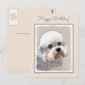 ダンディ・ディンモント・テ絵画リアのオリジナル・ドッグ・アート ポストカード (正面/裏面)