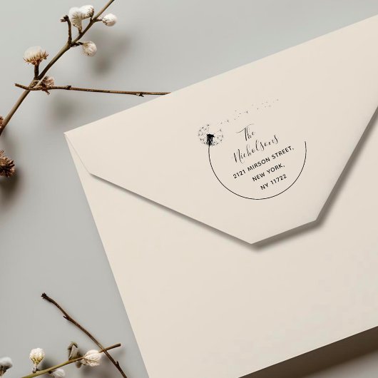 ダンデエレガントリオンフラワー差出人住所 セルフインキングスタンプ