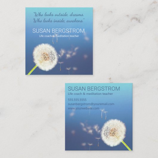 ダンデリオンがニジマスクエア願いの名刺を作る スクエア名刺 (正面/裏面)