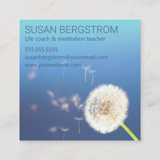 ダンデリオンがニジマスクエア願いの名刺を作る スクエア名刺 (裏面)