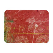 ダンデリオンがピンクの空に風を受ける抽象芸術 マグネット (横)