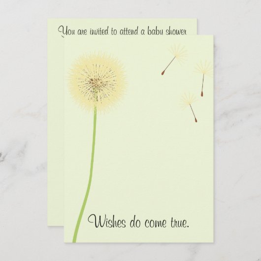 ダンデリオンさんがベビーシャワー招待状 招待状 (正面/裏面)