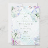 ダンデリオンとグリッター結婚式招待状 招待状 (正面)