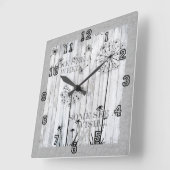 ダンデリオンウィズドリーミーグレー引用文 スクエア壁時計 (傾斜)