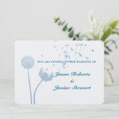 ダンデリオンウィーズ結婚ズオンソフトティール(緑がかった色) 招待状 (スタンド正面)