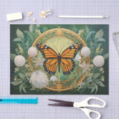 ダンデリオンパフボール（昆虫）オオカバマダラ、モナークワイルドフラワーメダリオ 薄葉紙 (クラフト)