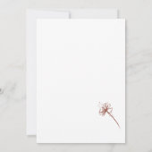 ダンデリオンフラワーテラコッタインディボタニカル我々 招待状 (裏面)