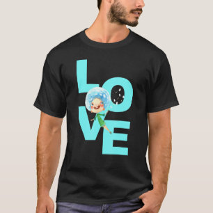 ダンデリオンフラワープリントラッキーチャームラブ Tシャツ