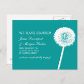 ダンデリオンホワイト&ティール（緑がかった色）エロペメント 案内ポストカード (正面/裏面)