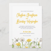 ダンデリオンワイルドフラワー庭園の結婚式招待状 招待状 (正面/裏面)