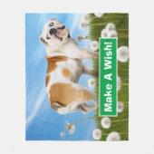 ダンデリオン犬 フリースブランケット (正面)