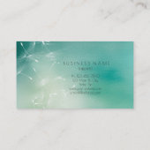 ダンデリオン紙吹雪ミントティール（緑がかった色）グラデーションセラピスト 名刺 (裏面)